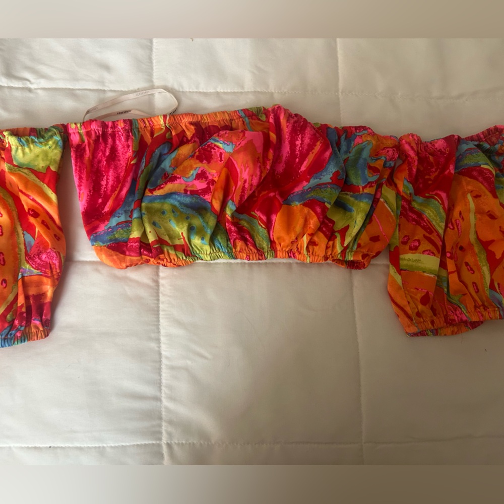 Forever 21 Multicolor Off-Shoulder Crop Top